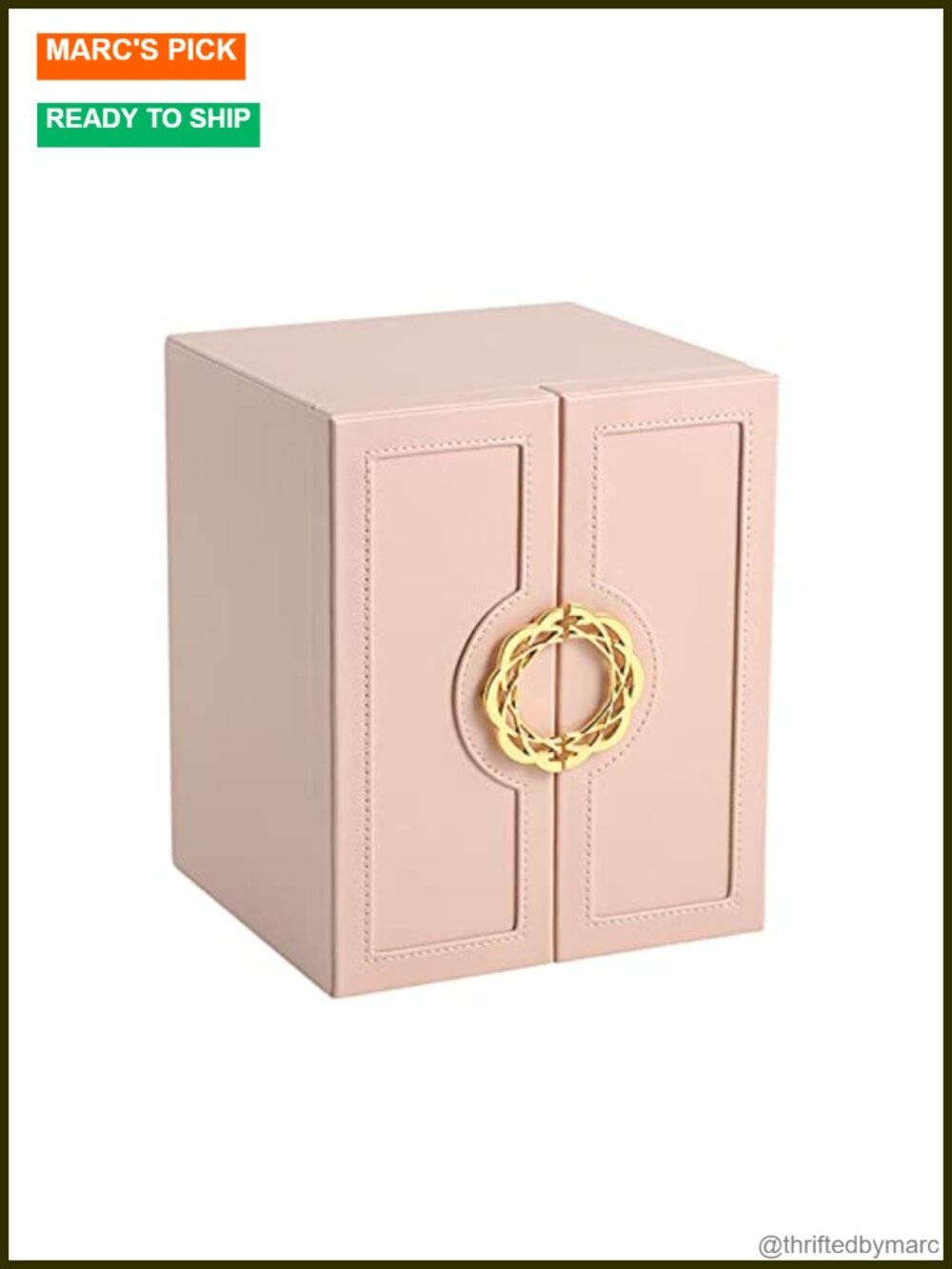 Large Faux Leather Jewelry Box Organizer 5 Drawers Necklace Hooks